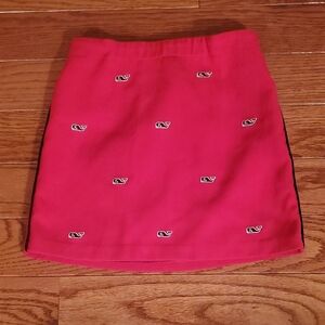 Vibrant Red Skirt with Whale Pattern